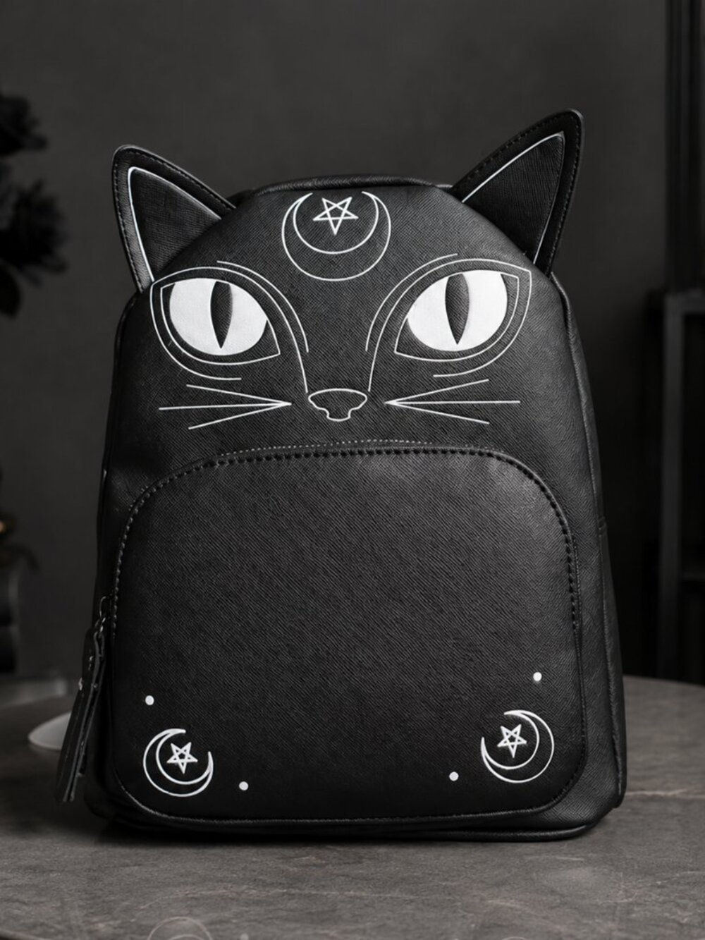 Mad Engine Black Cat Pentagram Mini Backpack Goth Halloween NWT